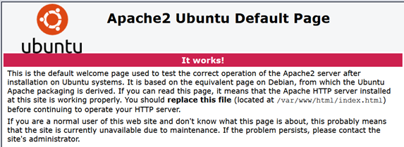 Apache2 default page
